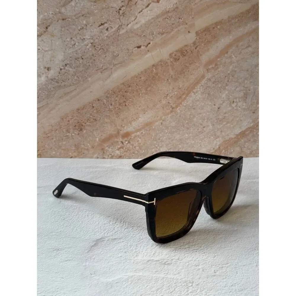 Tom Ford Tortoiseshell and Brown Gradient Lens Sunglasses with Cream Case